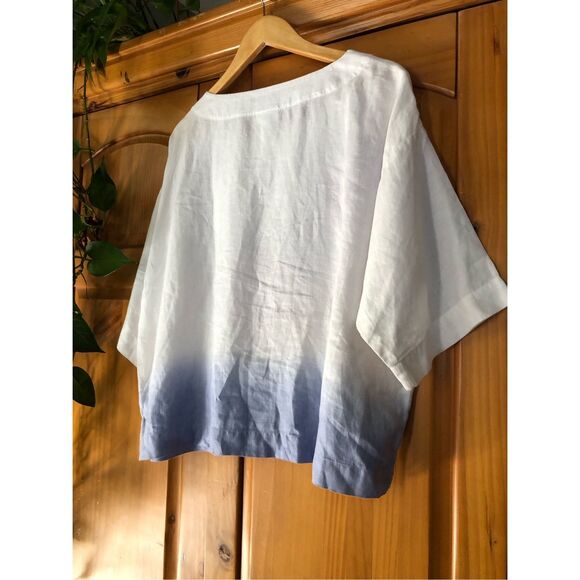 J. Jill Pure Jill Linen Watercolor Flower Floral Flowy Tunic-Top - Picture 8 of 12